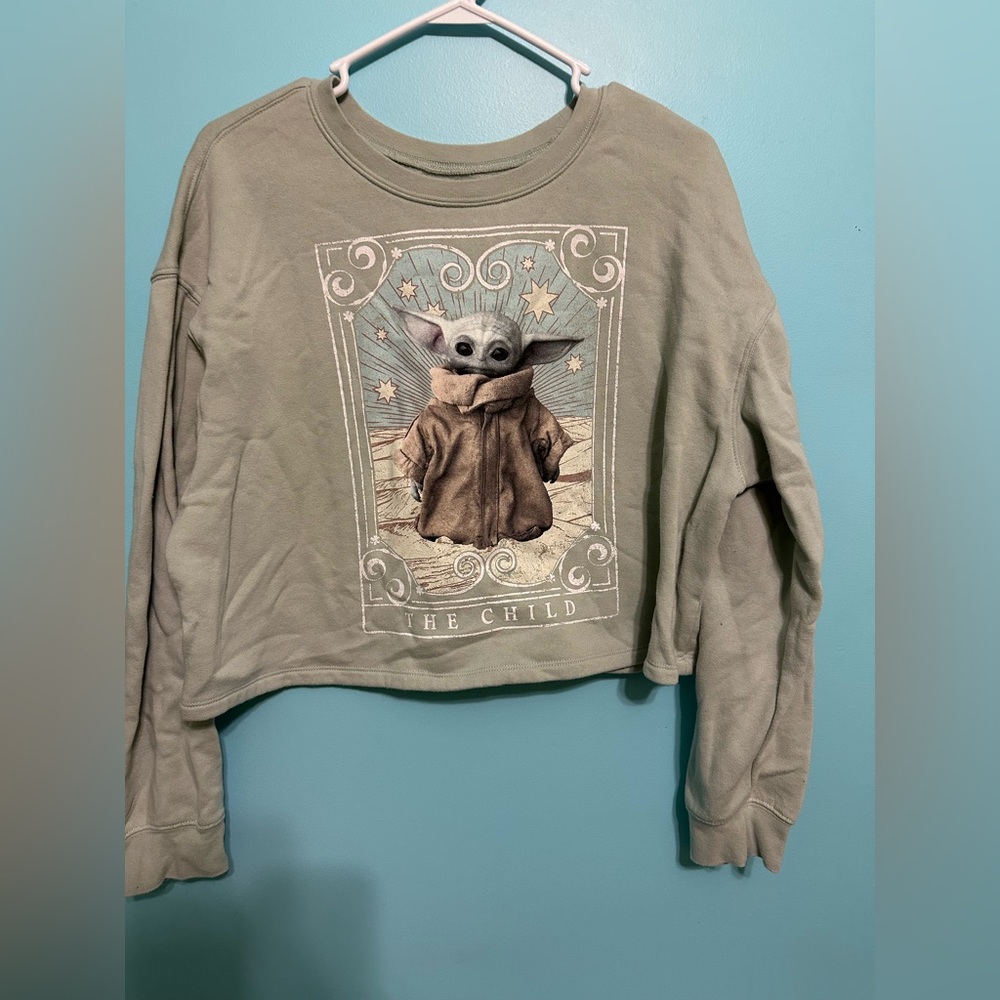 Star Wars Grogu The Mandalorian Tarot Cropped Sweatshirt